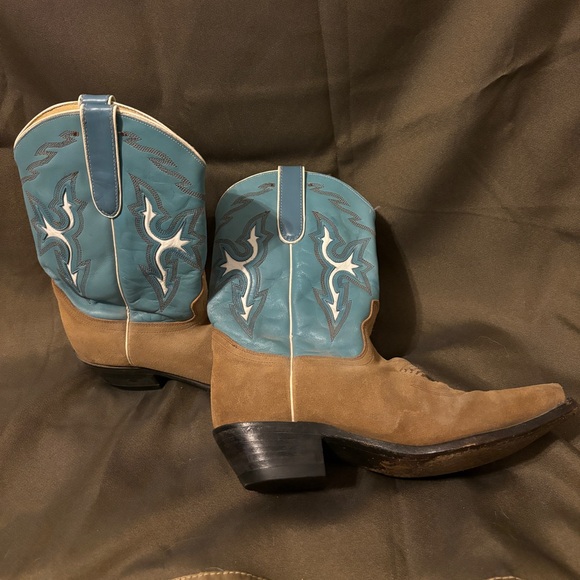 Blue and brown Dan post cowboy boots size 7.5m - Picture 3 of 16